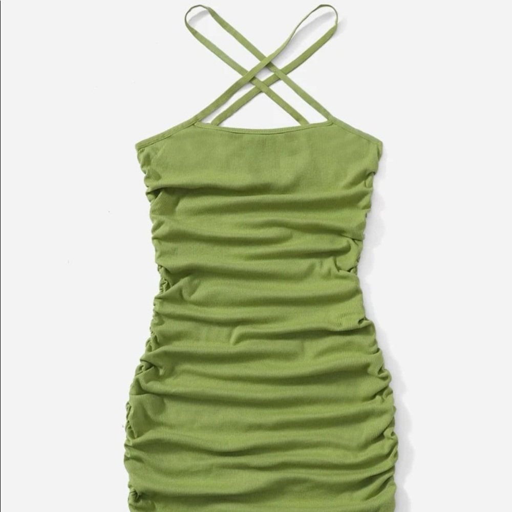 New SHEIN Matcha green halter dress
